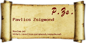 Pavlics Zsigmond névjegykártya