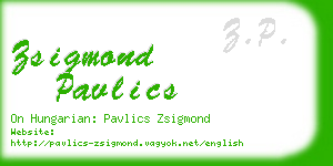 zsigmond pavlics business card